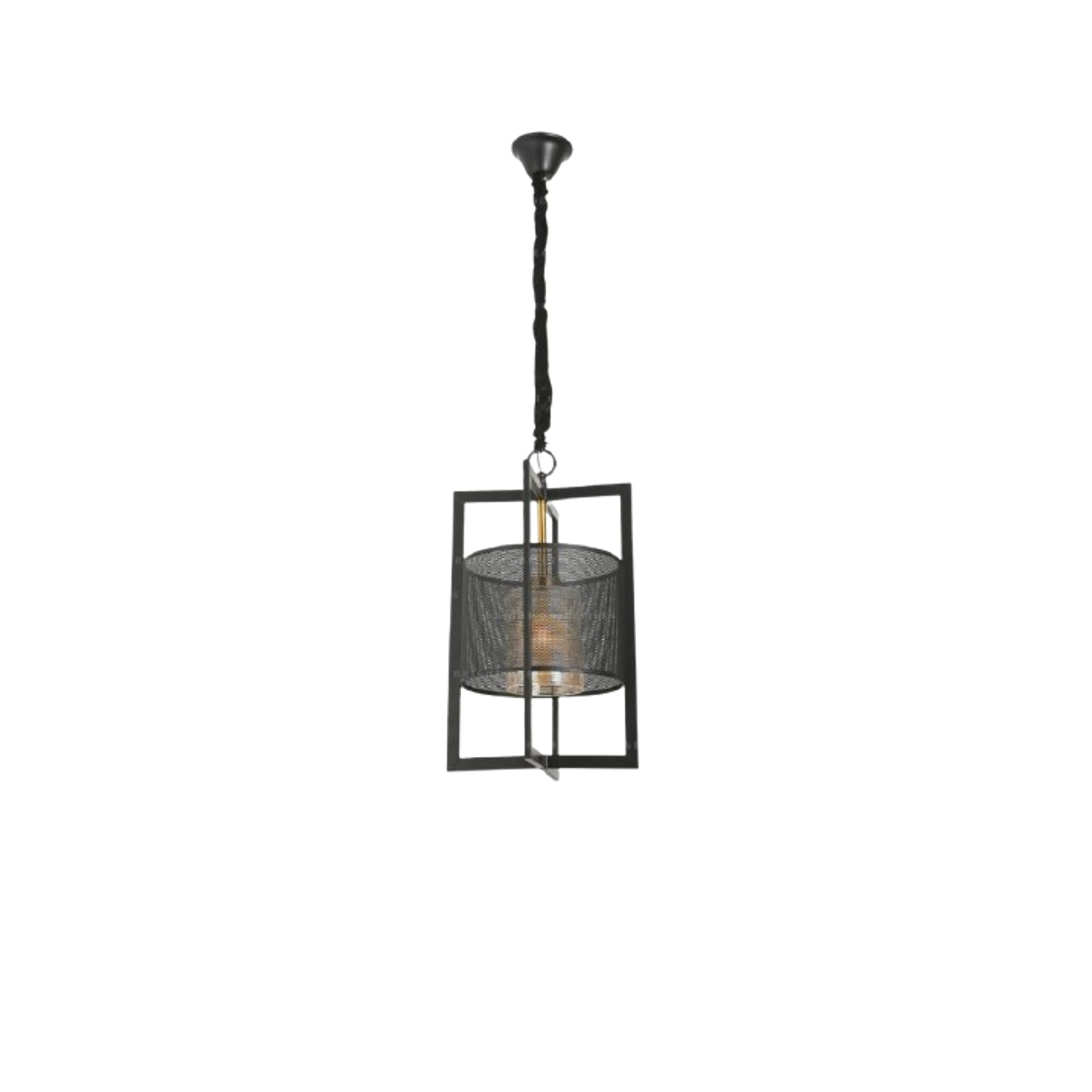 BRIGHT OBJECTIVES PENDANT LAMP 16607/1 BLACK GOLD 29CM