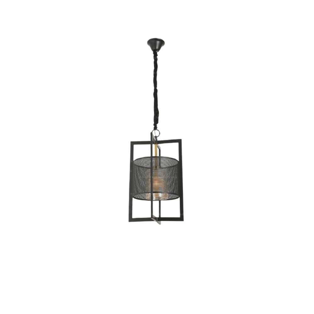 BRIGHT OBJECTIVES PENDANT LAMP 16607/1 BLACK GOLD 29CM