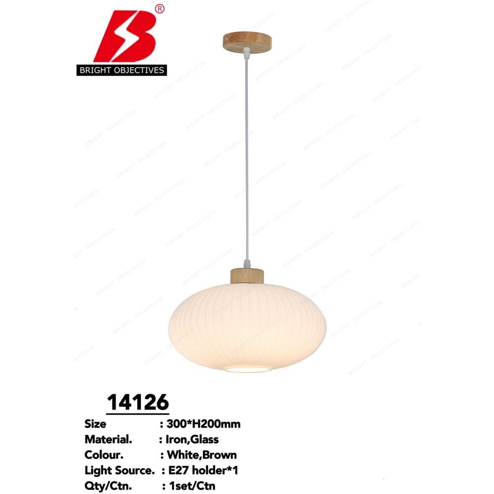 BRIGHT OBJECTIVES PENDANT LAMP 14126 WHITE BROWN 30CM