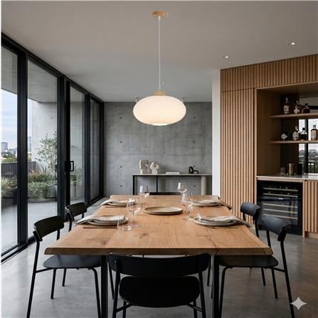 BRIGHT OBJECTIVES PENDANT LAMP 14126 WHITE BROWN 30CM