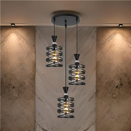 BRIGHT OBJECTIVES PENDANT LAMP 16422/3R BLACK 35CM