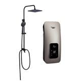 RUBINE SHOWER HEATER DC PUMP WITH RAIN SHOWER CED541D CHAMPAGNE GOLD (MATTE BLACK SHOWER ACCESORIES SET)
