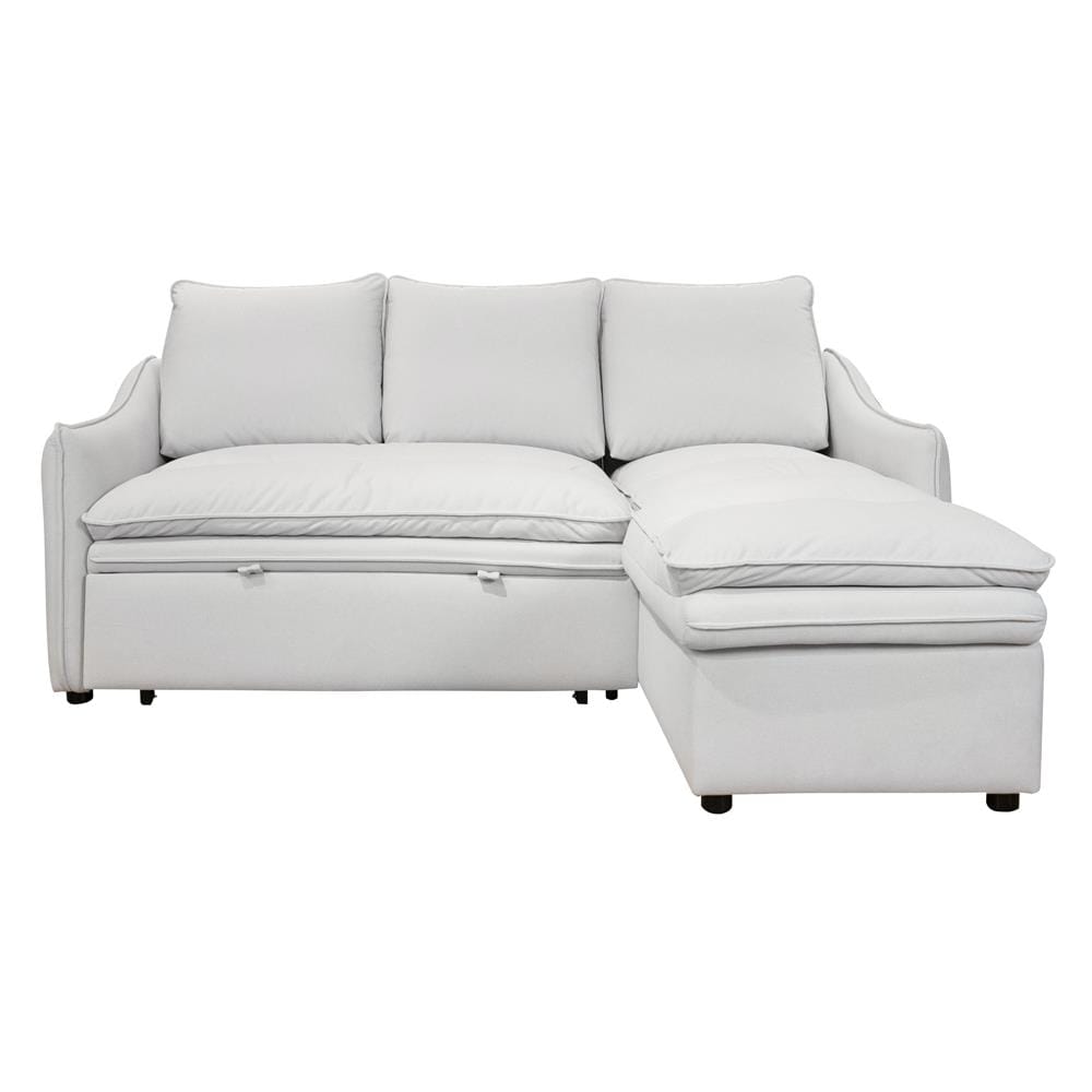 RIGHT-HAND FACING L-SHAPED SOFA FURDINI MARCEL PET FRIENDLY WHITE [EXCLUSIVE FROM HOMEPRO THAILAND]