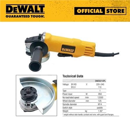 DEWALT 5" ANGLE GRINDER 850W DWE8210PL-XD (PADDLE SWITCH)
