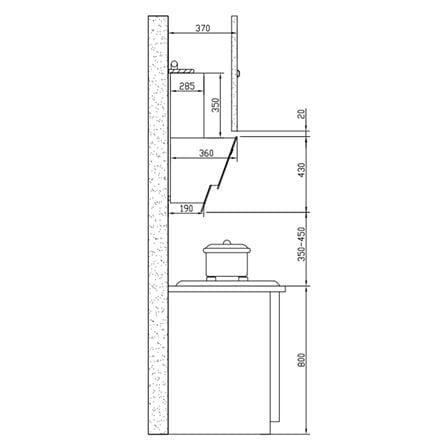 ELBA DESIGNER HOOD EH-R9838ST(BK) STAINLESS STEEL 90CM 2000M3/H