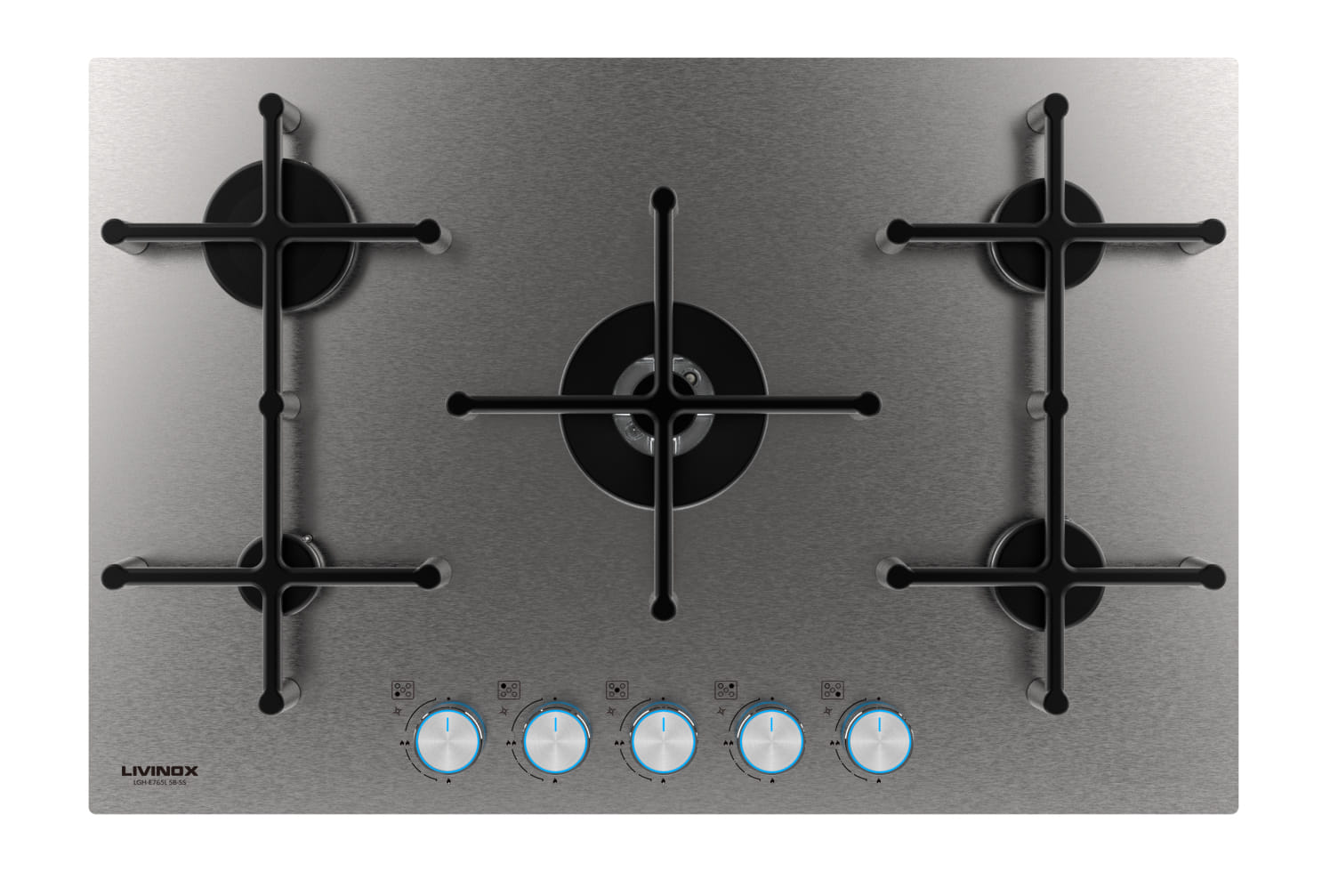 LIVINOX BUILT IN GAS HOB LGH-E765L 5B 5BURNER 5.5KW 88CM 4kW+3.0kW+2X1.75kW+1.0kW