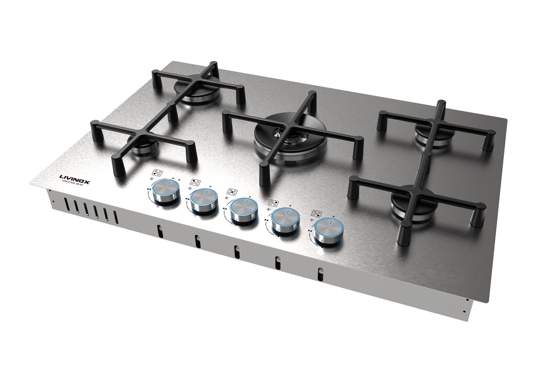 LIVINOX BUILT IN GAS HOB LGH-E765L 5B 5BURNER 5.5KW 88CM 4kW+3.0kW+2X1.75kW+1.0kW