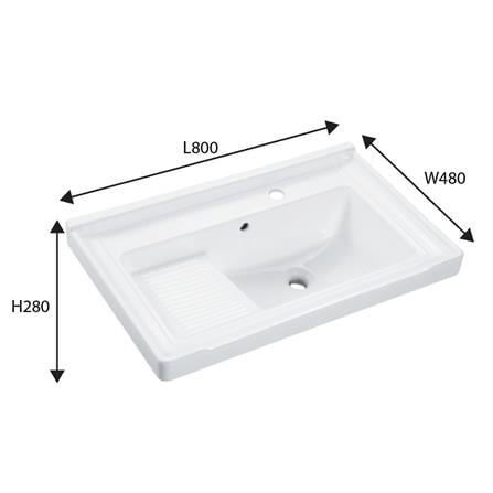 CABANA LAUNDRY BASIN CGB80511B WHITE 83CM