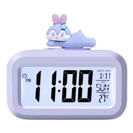 ALARM CLOCK DIGITAL LCD E470 CARTOON PURPLE