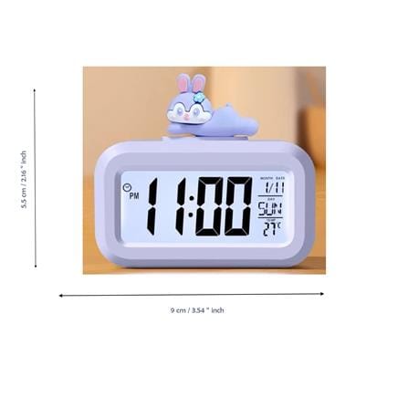 ALARM CLOCK DIGITAL LCD E470 CARTOON PURPLE