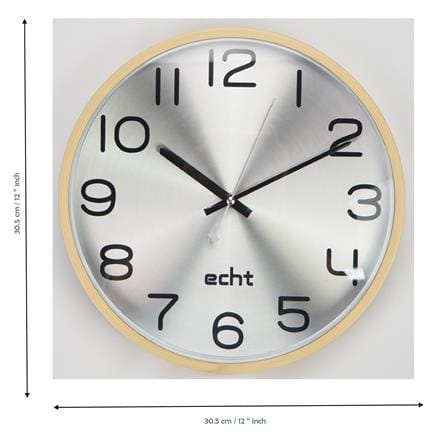 WALL CLOCK ECHT E942 12" SILVER