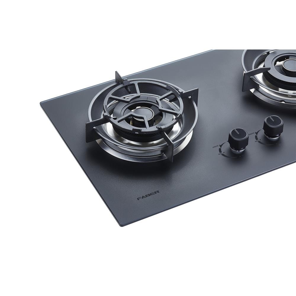 FABER FLEXIBLE CUT OUT GAS HOB FBIH-G752B520TGM BLACK 2 BURNERS 5.2KW 75CM