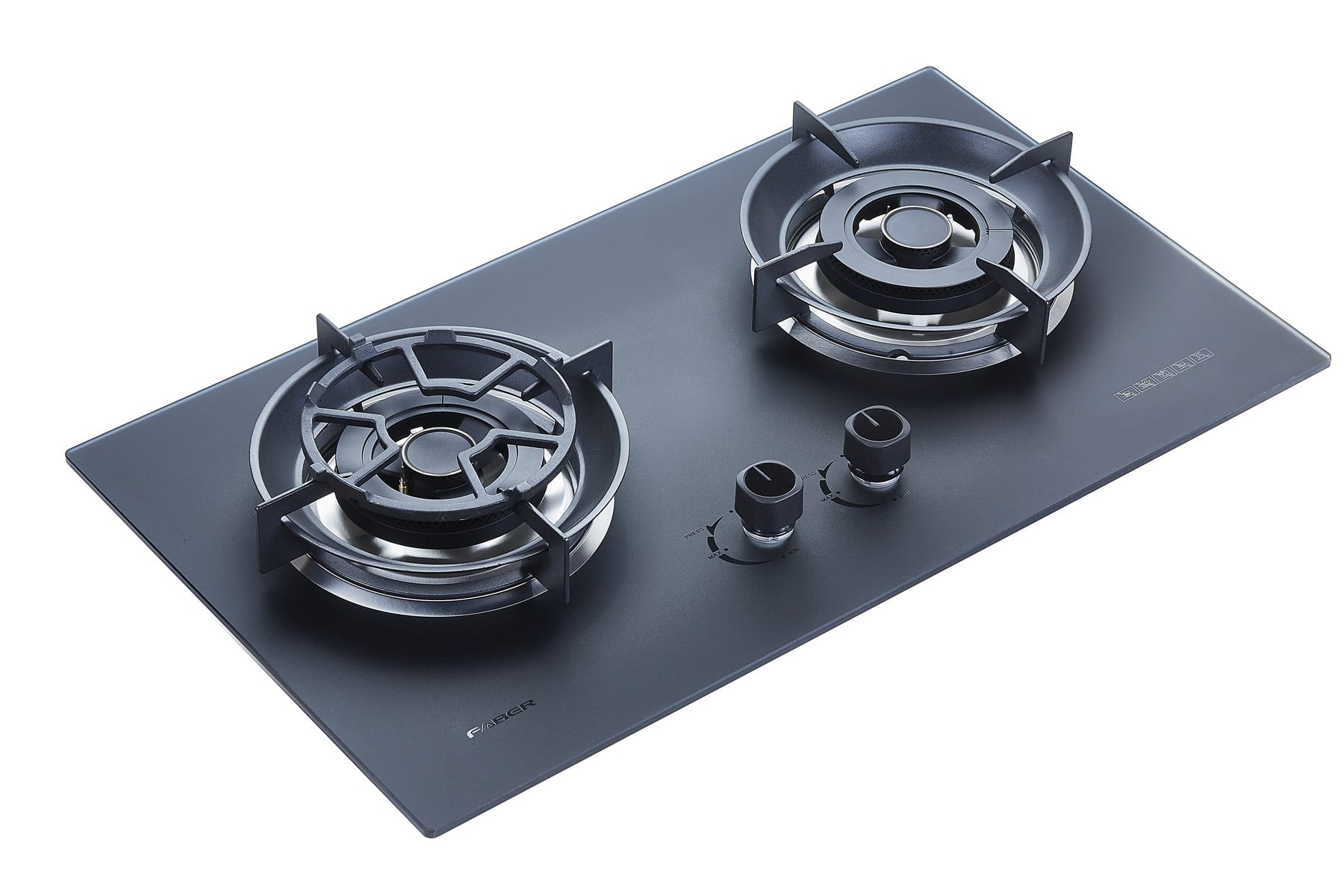 FABER FLEXIBLE CUT OUT GAS HOB FBIH-G752B520TGM BLACK 2 BURNERS 5.2KW 75CM