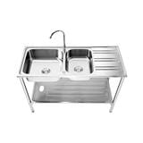 FREESTANDING SINK AXIA RIVIERA ST 120 2B1D SILVER [EXCLUSIVE FROM HOMEPRO THAILAND]
