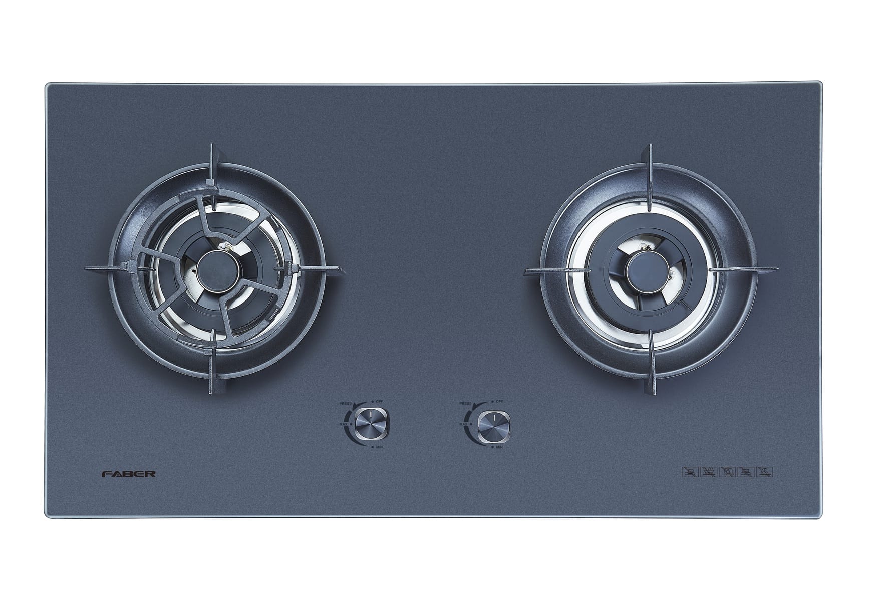 FABER FLEXIBLE CUT OUT GAS HOB FBIH-G902B520TGM BLACK 2 BURNERS 5.2KW 90CM