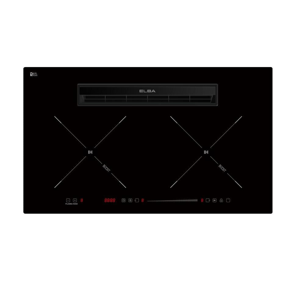 ELBA INDUCTION HOB WITH INTEGRATED HOOD EIH-Q7728PS(BK) BLACK 73CM 800M3/H PLASMA PRO+TECHNOLOGY