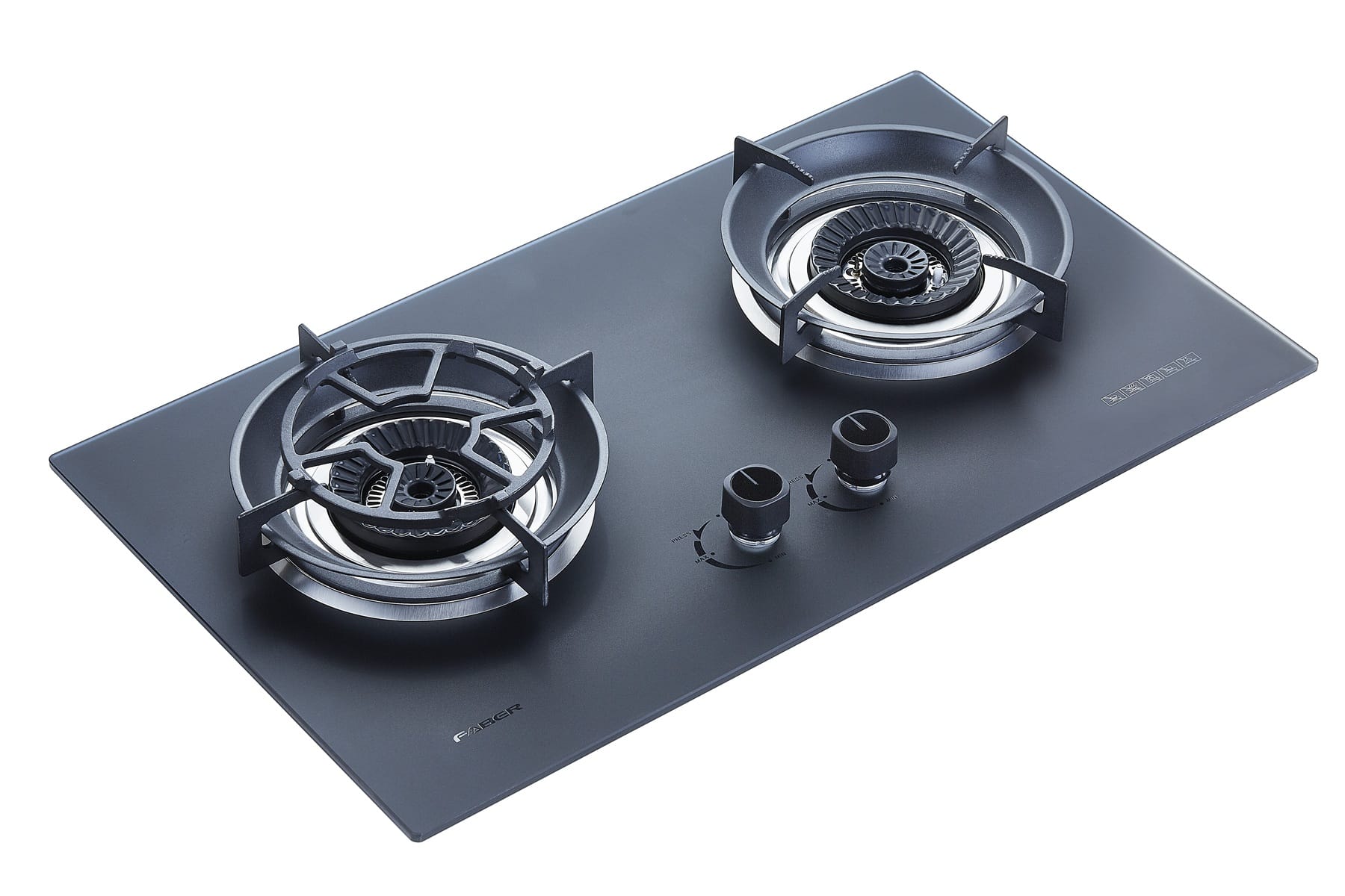 FABER FLEXIBLE CUT OUT GAS HOB FBIH-G752B430TGM BLACK 2 BURNERS 4.3KW 75CM