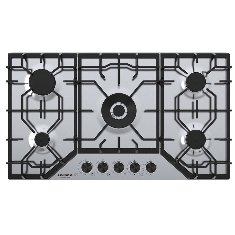 LIVINOX GAS HOB LGH-E865 5B-SS 5BURNER 86CM STAINLESS STEEL 4.0kW+3.0kW+2X1.75kW+1.0kW