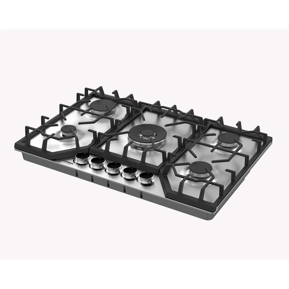 LIVINOX GAS HOB LGH-E865 5B-SS 5BURNER 86CM STAINLESS STEEL 4.0kW+3.0kW+2X1.75kW+1.0kW