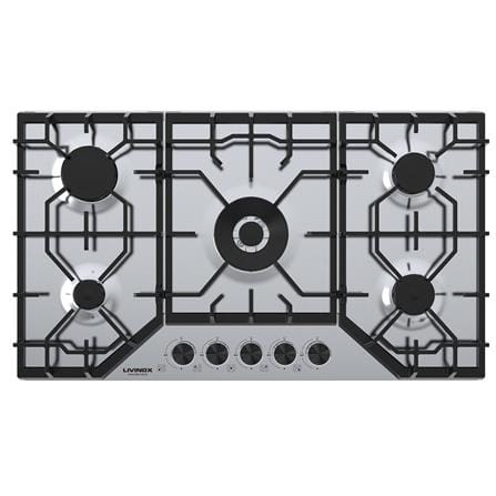 LIVINOX GAS HOB LGH-E865 5B-SS 5BURNER 86CM STAINLESS STEEL 4.0kW+3.0kW+2X1.75kW+1.0kW