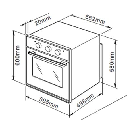 LIVINOX BUILT-IN OVEN LBO-306-60BL 60LITER 6PROGRAM