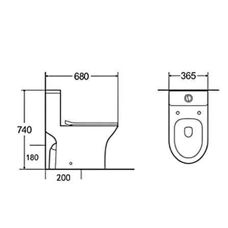 AKRON 1P TOILET WCO-737 WASHDOWN 68X36.5X74CM 10 INCH WHITE