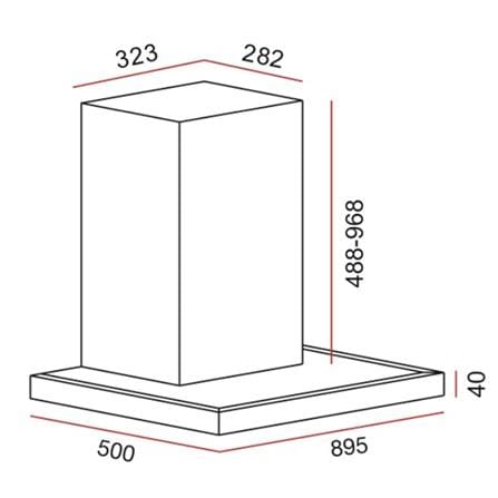 TEKA CHIMNEY HOOD DSI 90 AD VR02 90CM 1500M3/H