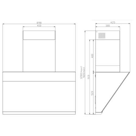 TEKA CHIMNEY HOOD DVV 90 VR 02 90CM 1600M3/H BLDC MOTOR