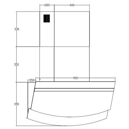 ELBA DESIGNER HOOD EH-R9898ST(GR) STAINLESS STEEL 90CM 2000M3/H