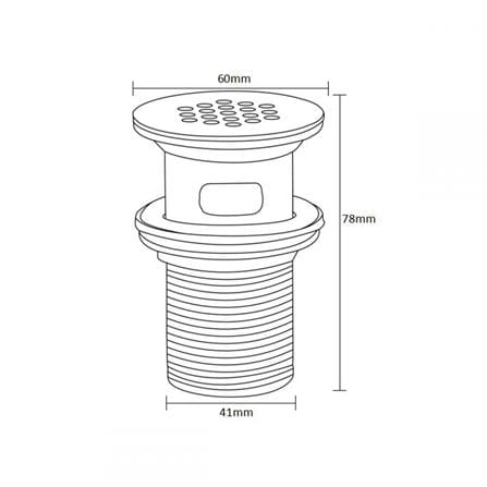 RASLAND BASIN PLUG WASTE RA BEE-1516 CHROME