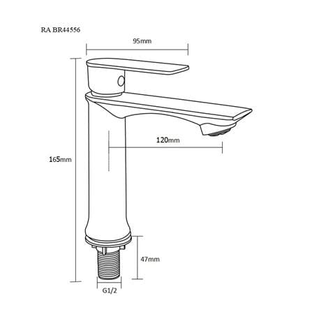 RASLAND BASIN FAUCET RA BR44556 SILVER