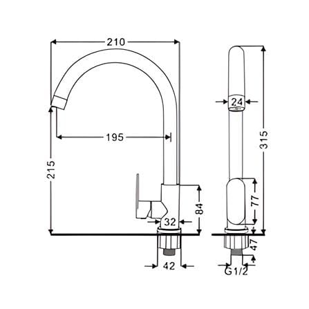 RASLAND SINK FAUCET RA A11021-A8888 STAINLESS STEEL