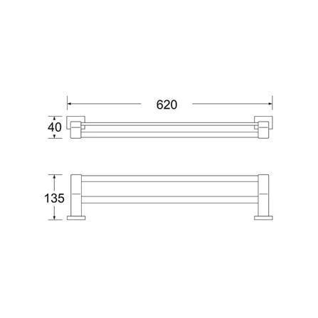 RASLAND TOWEL BAR RA W1526-W5959-BK BLACK