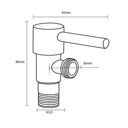 RASLAND STOP VALVE RA PROJECT-A CHROME