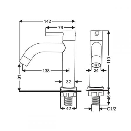RASLAND BASIN FAUCET RA A121-A1597 SILVER