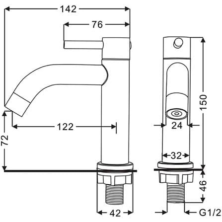 RASLAND BASIN FAUCET RA A121-A55-BK BLACK
