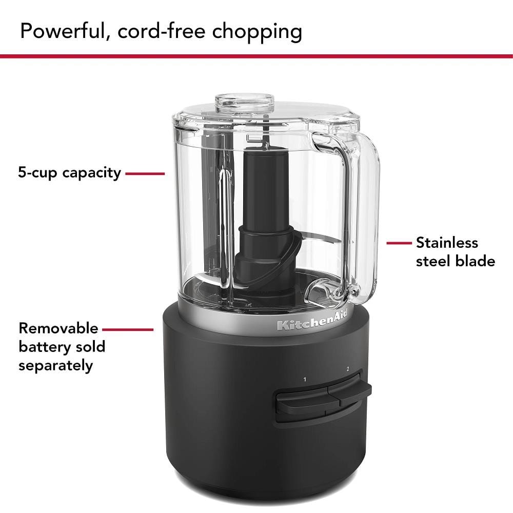 KITCHENAID CORDLESS FOOD CHOPPER 5KFCR500BM 1.18L BLACK