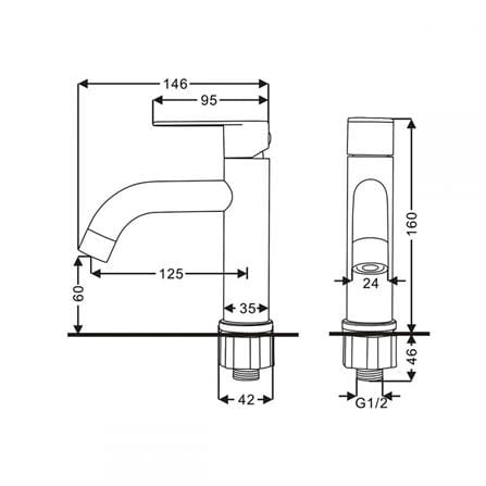 RASLAND BASIN FAUCET RA A121-A2468 CHROME