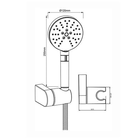 RASLAND HAND SHOWER RA D412-CLICK CHROME
