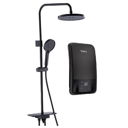 RUBINE SHOWER HEATER DC PUMP WITH RAIN SHOWER RWH-IAD931D-RMSB SPACE BLACK