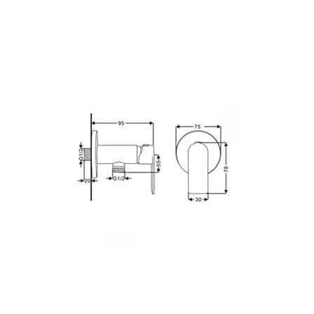RASLAND STOP VALVE RA C311-C88-BK BLACK