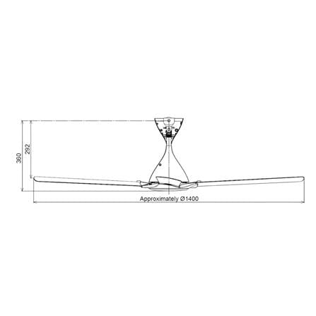 KDK CEILING FAN K14RH-EY-MY 4 BLADE 56 INCH ELEGANT GREY