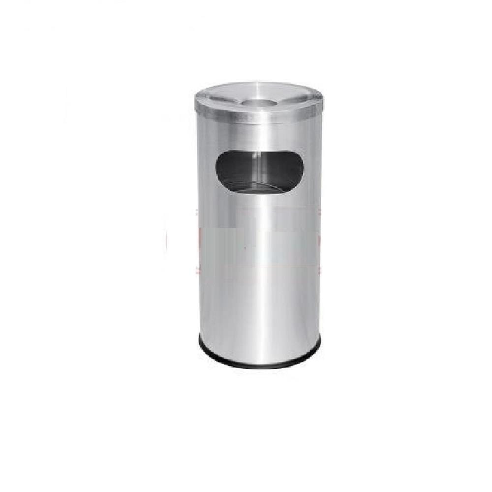 STAINLESS STEEL ROUND BIN WITH ASHTRAY AS-002S