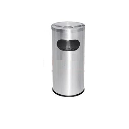 STAINLESS STEEL ROUND BIN WITH ASHTRAY AS-002S