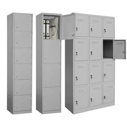 HIGH CABINET 4 COMPARTMENT STEEL S114/B GREY