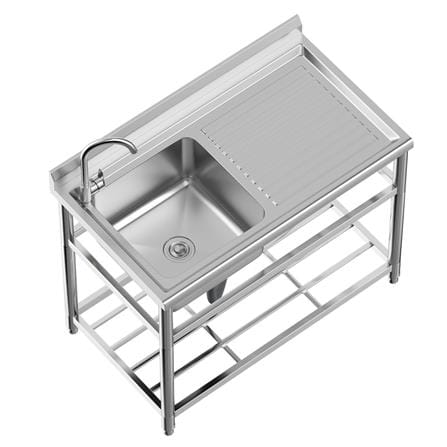 YS STANDING SINK 1BOWL 1DRAIN WITH SPLASH BACK STAINLESS STEEL 304 BOWL 110CM