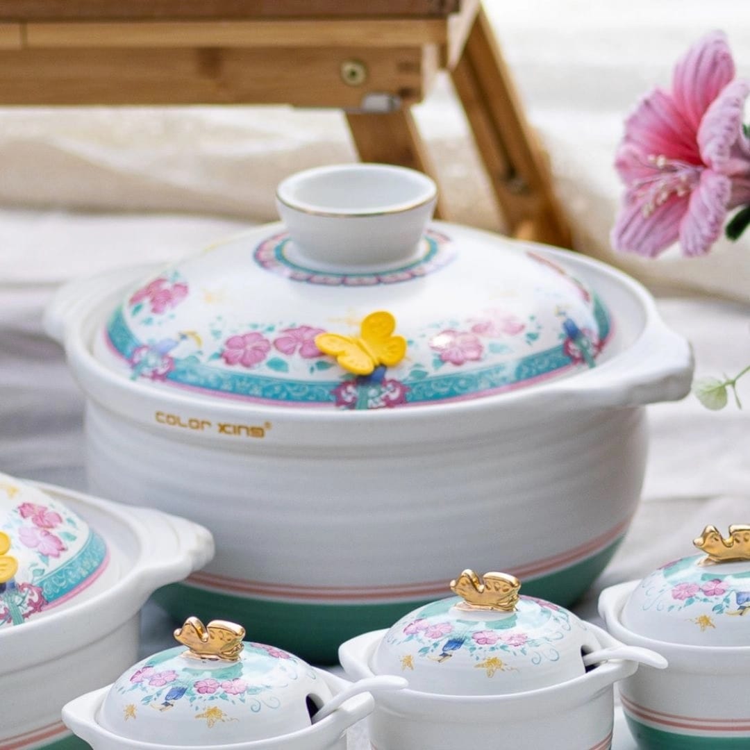 COLOR KING THE HERITAGE GARDEN CERAMIC STOCK POT (4000ML) - HERITAGE WHITE