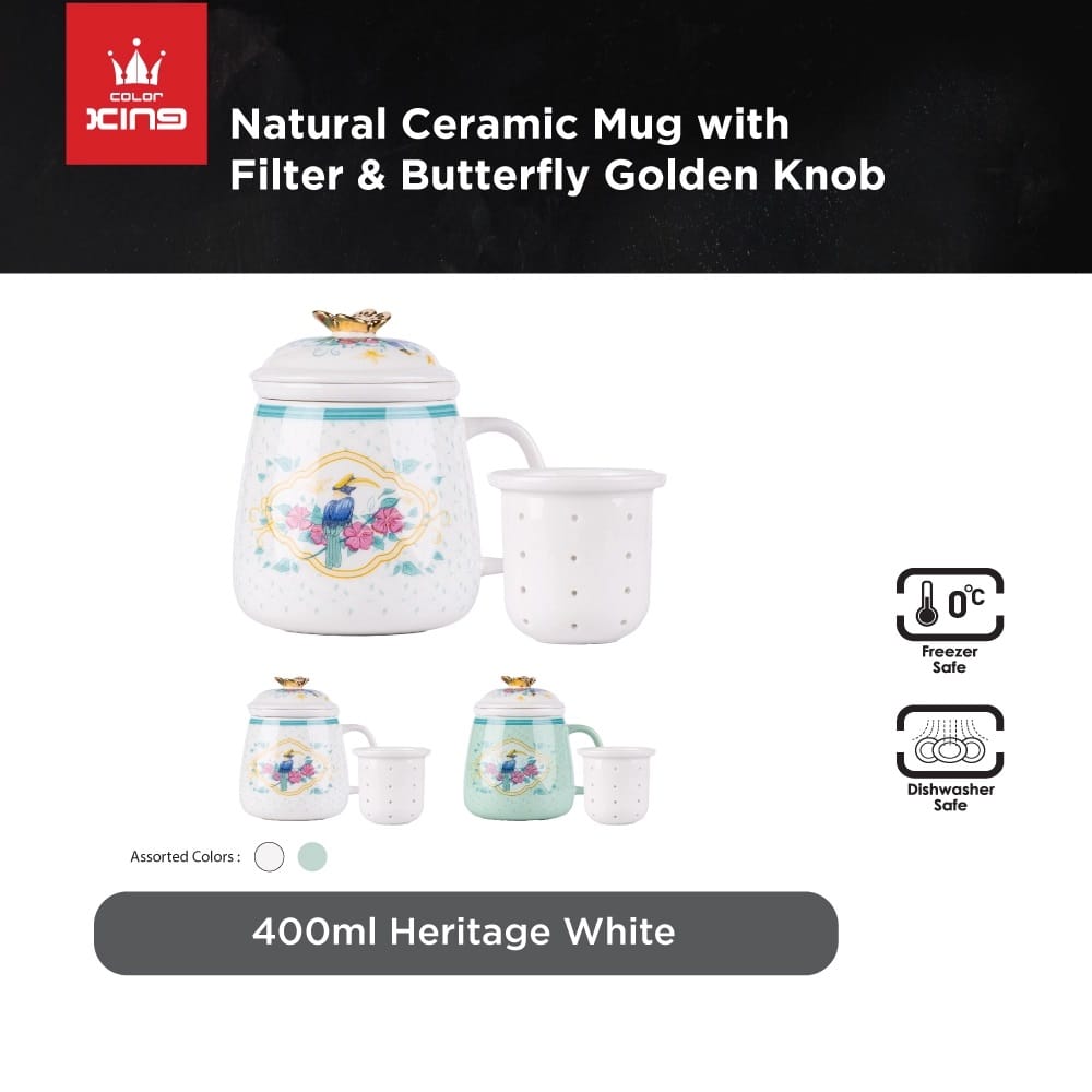 COLOR KING THE HERITAGE GARDEN CERAMIC MUG 400ML - STRAITS GREEN 3972-400-GN