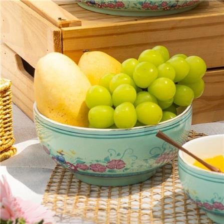 COLOR KING THE HERITAGE GARDEN CERAMIC BOWL 7" SET OF 2 - STRAITS GREEN