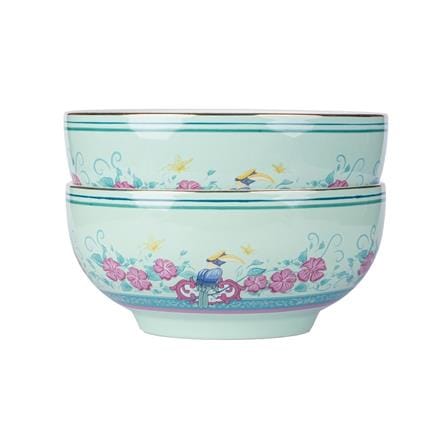 COLOR KING THE HERITAGE GARDEN CERAMIC BOWL 7" SET OF 2 - STRAITS GREEN